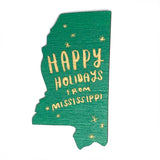 Photograph of Laser-engraved Happy Holidays from Mississippi Magnet