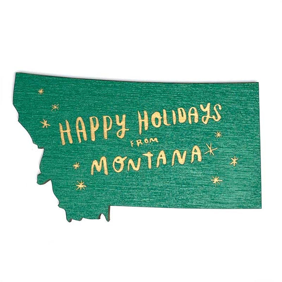 Photograph of Laser-engraved Happy Holidays from Montana Magnet