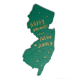 Photograph of Laser-engraved Happy Holidays from New Jersey Magnet