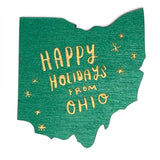 Photograph of Laser-engraved Happy Holidays from Ohio Magnet