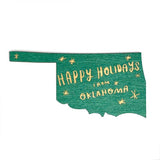 Photograph of Laser-engraved Happy Holidays from Oklahoma Magnet