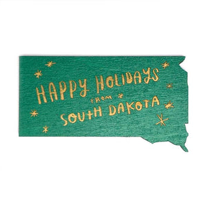 Photograph of Laser-engraved Happy Holidays from South Dakota Magnet