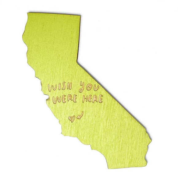 Photograph of Laser-engraved Wish You Were Here California Magnet