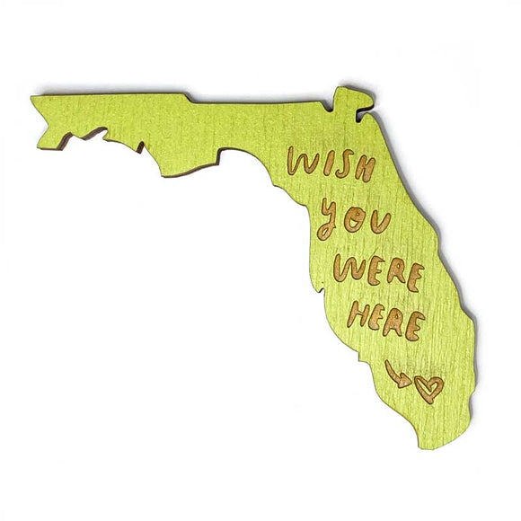 Photograph of Laser-engraved Wish You Were Here Florida Magnet