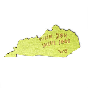 Photograph of Laser-engraved Wish You Were Here Kentucky Magnet