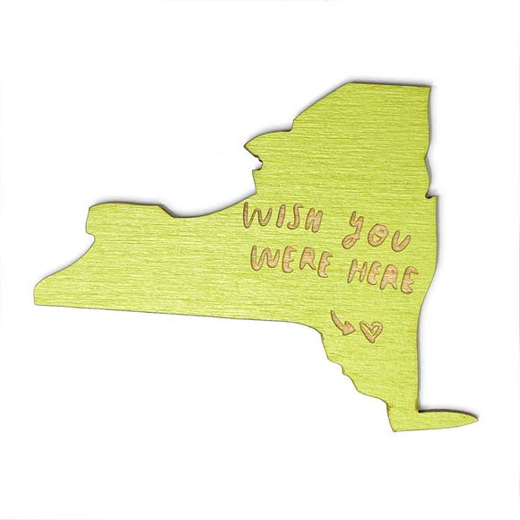 Photograph of Laser-engraved Wish You Were Here New York Magnet