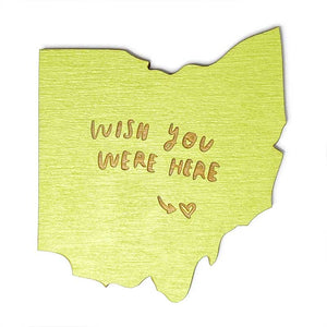 Photograph of Laser-engraved Wish You Were Here Ohio Magnet