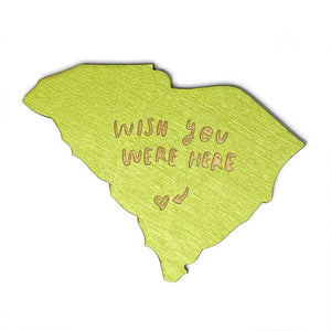 Photograph of Laser-engraved Wish You Were Here South Carolina Magnet