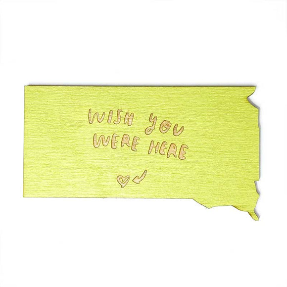Photograph of Laser-engraved Wish You Were Here South Dakota Magnet