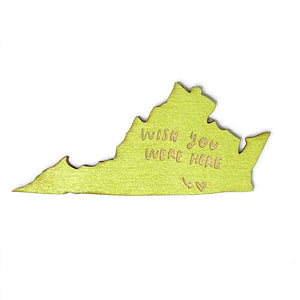 Photograph of Laser-engraved Wish You Were Here Virginia Magnet