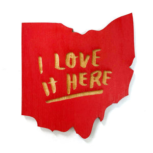 Photograph of Laser-engraved I Love It Here Ohio Magnet