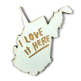 Photograph of Laser-engraved I Love It Here West Virginia Magnet