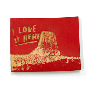 Photograph of Laser-engraved I Love It Here Wyoming Magnet