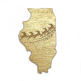Photograph of Laser-engraved Illinois Reindeer Magnet