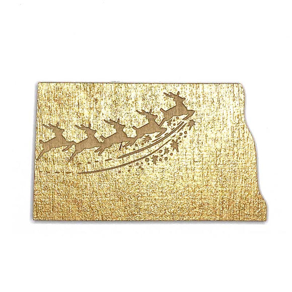 Photograph of Laser-engraved North Dakota Reindeer Magnet