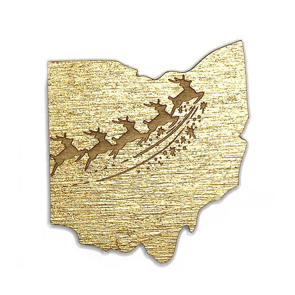 Photograph of Laser-engraved Ohio Reindeer Magnet