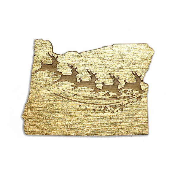 Photograph of Laser-engraved Oregon Reindeer Magnet