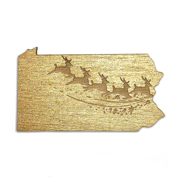 Photograph of Laser-engraved Pennsylvania Reindeer Magnet