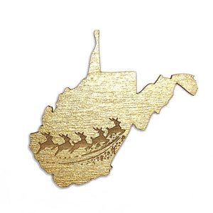 Photograph of Laser-engraved West Virginia Reindeer Magnet