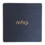 Photograph of a navy color swatch