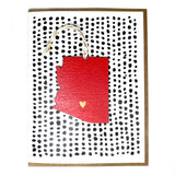 Photograph of Laser-engraved Arizona Heart Ornament with Card