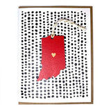 Photograph of Laser-engraved Indiana Heart Ornament with Card