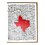 Photograph of Laser-engraved Texas Heart Ornament with Card