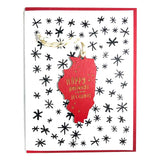 Photograph of Laser-engraved Happy Holidays from Illinois Ornament with Card
