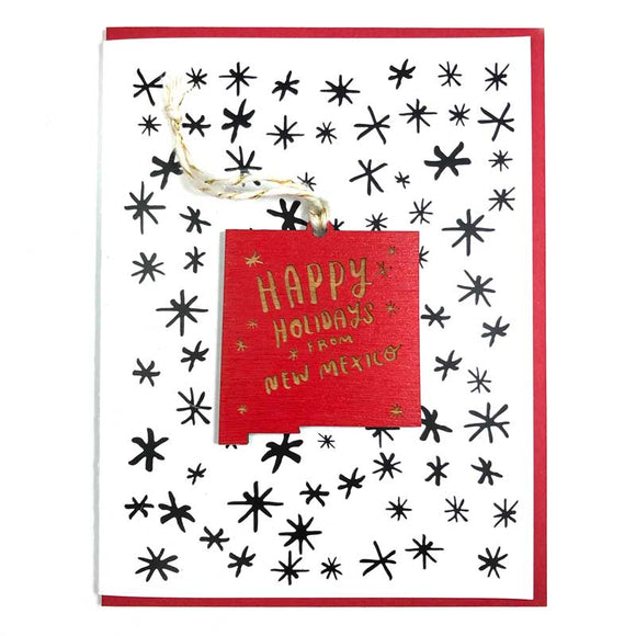 Photograph of Laser-engraved Happy Holidays from New Mexico Ornament with Card
