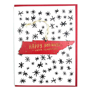 Photograph of Laser-engraved Happy Holidays from Tennessee Ornament with Card