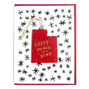 Photograph of Laser-engraved Happy Holidays from Utah Ornament with Card