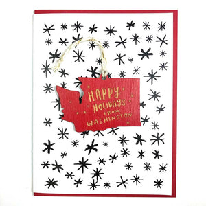 Photograph of Laser-engraved Happy Holidays from Washington Ornament with Card