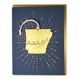 Photograph of Laser-engraved Arkansas Reindeer Ornament with Card