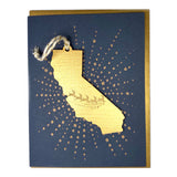 Photograph of Laser-engraved California Reindeer Ornament with Card
