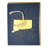Photograph of Laser-engraved Connecticut Reindeer Ornament with Card
