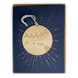 Photograph of Laser-engraved Hawaii Reindeer Ornament with Card