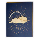 Photograph of Laser-engraved Kentucky Reindeer Ornament with Card
