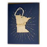 Photograph of Laser-engraved Minnesota Reindeer Ornament with Card