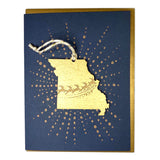 Photograph of Laser-engraved Missouri Reindeer Ornament with Card