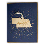 Photograph of Laser-engraved Nebraska Reindeer Ornament with Card