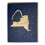Photograph of Laser-engraved New York Reindeer Ornament with Card