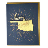 Photograph of Laser-engraved Oklahoma Reindeer Ornament with Card