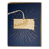 Photograph of Laser-engraved South Dakota Reindeer Ornament with Card