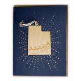 Photograph of Laser-engraved Utah Reindeer Ornament with Card