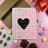 'This is Fine' Letterpress Card with Laser-engraved Heart Magnet
